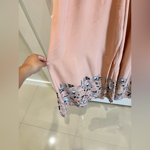 JAASE Jumpsuit Pale Pink Blue Flutter Sleeve Wide Leg Drawstring Tassel Hippie. - Picture 6 of 7